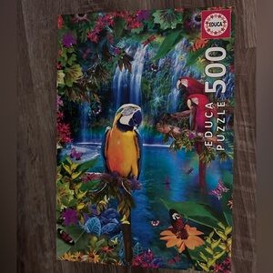500-Piece Puzzle - Colorful Parrot Tropical Scene